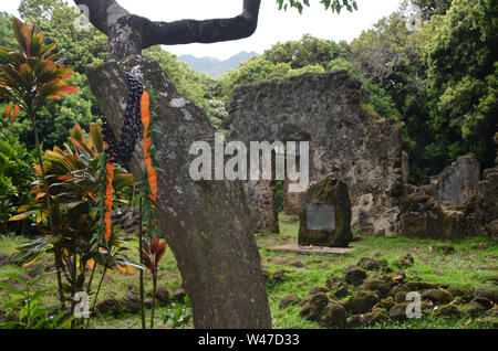 Re Kamehaeha III Summer Palace, Hawaii rovine sacra Foto Stock