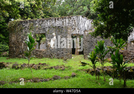 Re Kamehaeha III Summer Palace, Hawaii rovine sacra Foto Stock