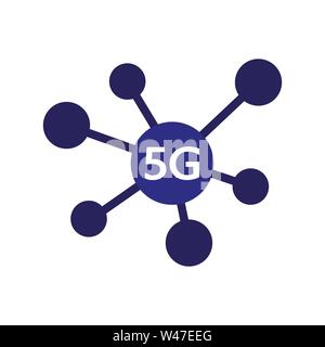 5G wireless di nuova connessione ad internet tramite wifi. La tecnologia del vettore icona segno di rete 5G. Quinta innovativa generazione di global Internet ad alta velocità Illustrazione Vettoriale