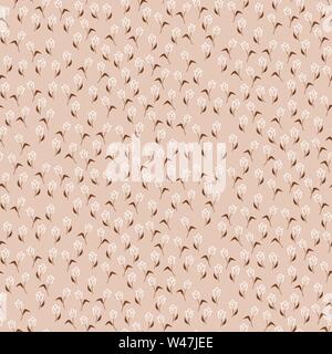 Tulip vintage arrossire pallidi colori vettore seamless pattern. Illustrazione Vettoriale