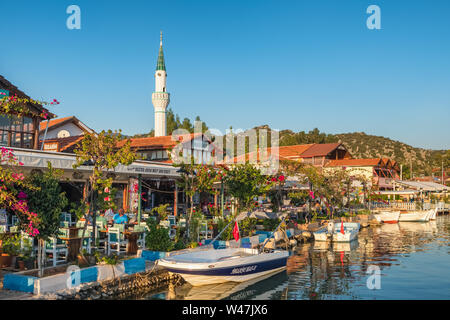 Ucagiz, Turchia - 3 Novembre 2018: Ucagiz villaggio di Kekova sulla Via Licia trail in Turchia Foto Stock