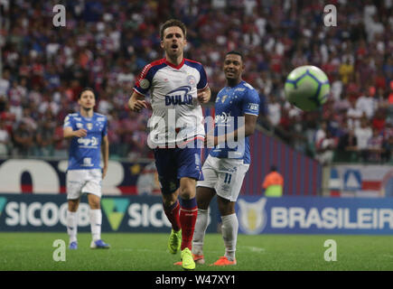 Salvador, Brasile. Il 20 luglio, 2019. Ezequiel e David, durante una partita tra Bahia x Cruzeiro, match convalidato dall'undicesimo round del 2019 Campionato brasiliano, questo Sabato (20), di Fonte Nova Arena, in Salvador, Bahia, Brasile. Credito: Tiago Caldas/FotoArena/Alamy Live News Foto Stock