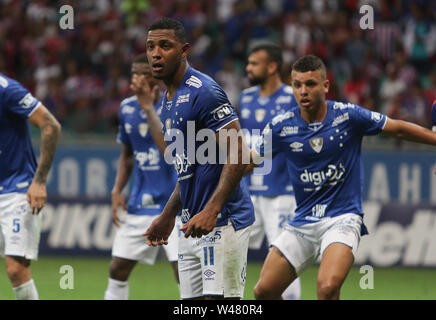 Salvador, Brasile. Il 20 luglio, 2019. David Cruzeiro player, durante una partita tra Bahia x Cruzeiro, un match convalidato per l'undicesimo round del 2019 Campionato brasiliano, questo Sabato (20), di Fonte Nova Arena, in Salvador, Bahia, Brasile. Credito: Tiago Caldas/FotoArena/Alamy Live News Foto Stock