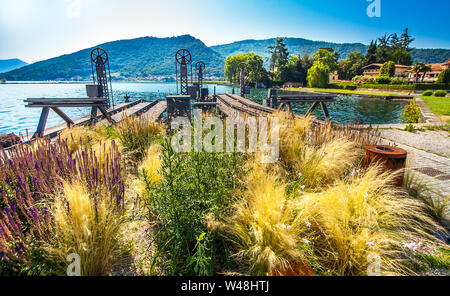 Paratico e Sarnico sul Lago d Iseo in Lombardia Italia Foto Stock