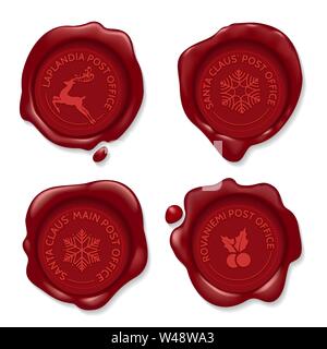 Santa francobolli Illustrazione Vettoriale