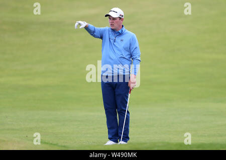 Scozia Robert Macintyre sul 2 verde durante il giorno quattro del Campionato Open 2019 presso il Royal Portrush Golf Club. Foto Stock