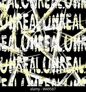 Un modello senza giunture di parole in inglese in stile graffiti. Qualità illustrazione vettoriale per il tuo design Illustrazione Vettoriale