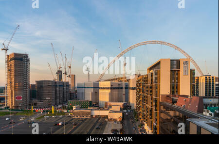16 Luglio 2019 - Londra, Regno Unito. Wembley Park rigenerazione - edilizia residenziale di sviluppo e di costruzione. Foto Stock