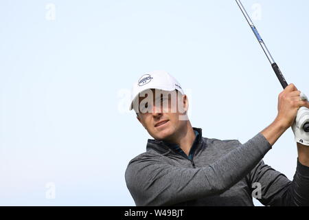 Portrush, UK. Il 20 luglio, 2019. La Giordania Speith al sesto foro durante il terzo round della 148th British Open Championship al Royal Portrush Golf Club nella contea di Antrim, Irlanda del Nord, il 20 luglio 2019. Credito: Aflo Co. Ltd./Alamy Live News Foto Stock
