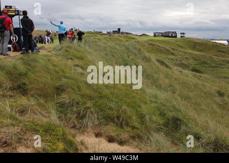 Portrush, UK. Il 20 luglio, 2019. La Giordania Speith il sedicesimo foro durante il terzo round della 148th British Open Championship al Royal Portrush Golf Club nella contea di Antrim, Irlanda del Nord, il 20 luglio 2019. Credito: Aflo Co. Ltd./Alamy Live News Foto Stock