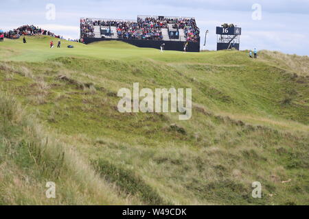 Portrush, UK. Il 20 luglio, 2019. La Giordania Speith il sedicesimo foro durante il terzo round della 148th British Open Championship al Royal Portrush Golf Club nella contea di Antrim, Irlanda del Nord, il 20 luglio 2019. Credito: Aflo Co. Ltd./Alamy Live News Foto Stock