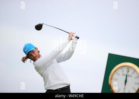 Portrush, UK. Il 20 luglio, 2019. L'Inghilterra del Tommy Fleetwood sull'undicesimo foro durante il terzo round della 148th British Open Championship al Royal Portrush Golf Club nella contea di Antrim, Irlanda del Nord, il 20 luglio 2019. Credito: Aflo Co. Ltd./Alamy Live News Foto Stock