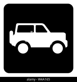 Un bianco e nero Jeep icon illustrazione Illustrazione Vettoriale