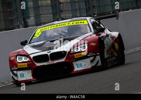 Stavelot, Belgio. 21 Luglio, 2019. Secolo Motorsport BMW M6 GT3 con driver JM Littman & Jack Mitchell durante il Campionato British GT Round 7 Spa-Francorchamps presso il circuito di Spa-Francorchamps, Stavelot, Belgio il 21 luglio 2019. Foto di Jurek Biegus. Credit: UK Sports Pics Ltd/Alamy Live News Foto Stock