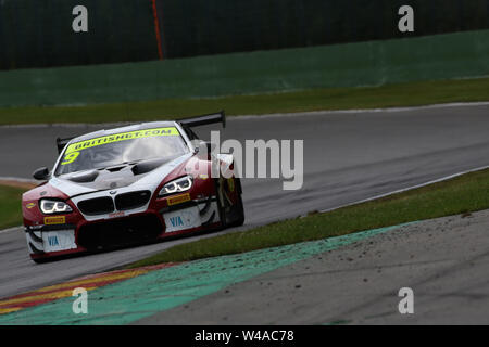 Stavelot, Belgio. 21 Luglio, 2019. Secolo Motorsport BMW M6 GT3 con driver JM Littman & Jack Mitchell durante il Campionato British GT Round 7 Spa-Francorchamps presso il circuito di Spa-Francorchamps, Stavelot, Belgio il 21 luglio 2019. Foto di Jurek Biegus. Credit: UK Sports Pics Ltd/Alamy Live News Foto Stock