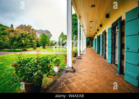 Sir Seewoosagur Ramgoolam Botanical Garden sulla paradisiaca isola di Mauritius. Tonica immagine. Foto Stock