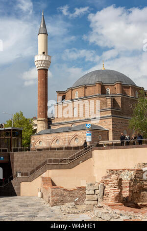 Sofia Bulgaria, Moschea Banya Bashi, moschea centrale di Sofia, moschea di Sofia, cupola della moschea, minareto della moschea, Bulgaria, Europa orientale, Balcani, UE, viaggi Foto Stock