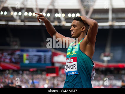 Londra, Regno Unito. 21 Luglio, 2019. Aldemir JUNIOR (BRA) terzo posto in Uomini 200m (20.17) durante la MŸller anniversario giochi Londra Grand Prix 2019 presso il parco olimpico di Londra, Inghilterra il 21 luglio 2019. Foto di Andy Rowland/prime immagini multimediali. Credito: prime immagini multimediali/Alamy Live News Foto Stock