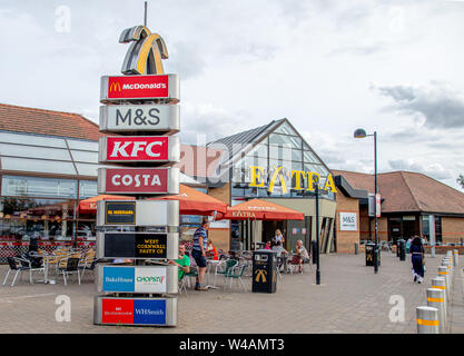 Immagini di Cambridge alla stazione di servizio sulla A14 trunk road in Cambridgeshire Inghilterra Foto Stock