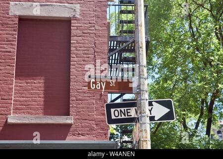 Gay Street nel Greenwich Village di New York Foto Stock