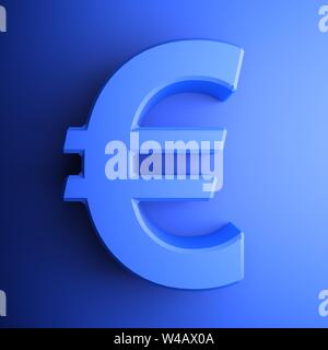 Blue simbolo Euro icona quadrata - 3D rendering immagine Foto Stock