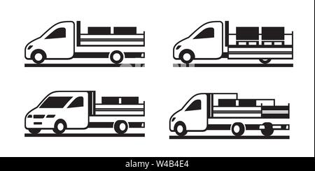 Costruzione ribaltabile carrello in diverse prospettive - illustrazione vettoriale Illustrazione Vettoriale