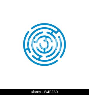 Correlati a labirinto vettore icona glyph. Illustrazione Vettoriale