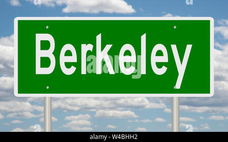 Un rendering di un verde autostrada segno per la California di Berkeley Foto Stock