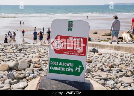 Una spiaggia britannico con restrizioni di accesso per i cani, Gran Bretagna, Regno Unito Foto Stock