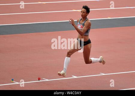 Londra, Regno Unito. Il 21 luglio 2019. Malaika Mihambo (GER) in womens long jump. Anniversario giochi atletica. Lo stadio di Londra. Stratford. Londra. Regno Unito. Credito Bowden Garry/SIP Agenzia fotografica/Alamy Live News. Foto Stock