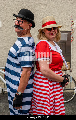 Vintage Veloretro manifestazione ciclistica in Ulverston, Cumbria. Foto Stock