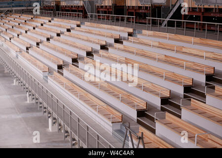 Tokyo, Giappone. 22 Luglio, 2019. Vista generale, 22 luglio 2019 : premere anteprima di Ariake Centro di ginnastica che sono in costruzione a Tokyo in Giappone. Credito: Aflo Co. Ltd./Alamy Live News Foto Stock