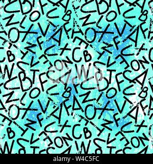 Graffiti, lettere su uno sfondo colorato seamless texture effetto grunge Illustrazione Vettoriale