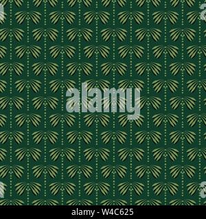Un verde vettore seamless pattern con palme di cocco. Superficie di progettazione di stampa. Illustrazione Vettoriale