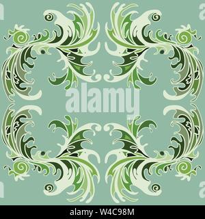 Bella e verde di petali di fiori su sfondo verde illustrazione vettoriale Illustrazione Vettoriale
