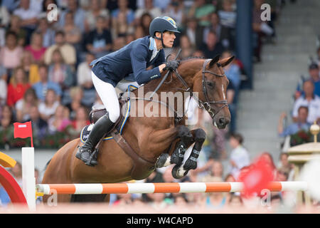 Henrik von ECKERMANN, Swe, su Toveks Mary Lou, Mercedes-Benz Nations Cup, Team Jumping concorrenza con due turni, su 18.07.2019, World Equestrian Festival, Chio Aachen 2019 dal 16.07 - 21.07.2019 in Aachen/Germania; | Utilizzo di tutto il mondo Foto Stock