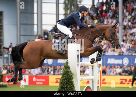 Henrik von ECKERMANN, Swe, su Toveks Mary Lou, azione, Mercedes-Benz Nations Cup, Team Jumping concorrenza con due turni, su 18.07.2019, World Equestrian Festival, Chio Aachen 2019 dal 16.07 - 21.07.2019 in Aachen/Germania; | Utilizzo di tutto il mondo Foto Stock