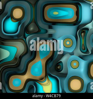 Abstract futuristico sfondo geometrico. Gradiente Oro Blu forme curve Foto Stock
