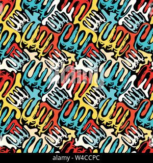 Grunge graffiti colorato modello senza giunture Illustrazione Vettoriale