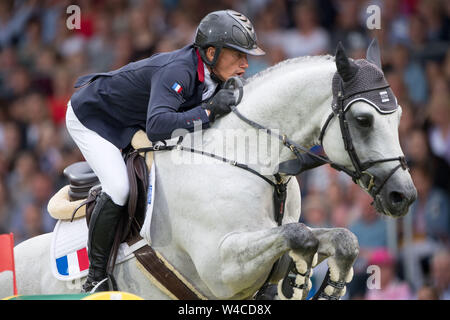 Olivier ROBERT, FRA, su Vangog du Mas Garnier, promozione, Mercedes-Benz Nations Cup, Team Jumping concorrenza con due turni, su 18.07.2019, World Equestrian Festival, Chio Aachen 2019 dal 16.07 - 21.07.2019 in Aachen / Germania; | Utilizzo di tutto il mondo Foto Stock