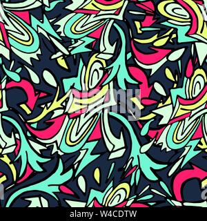 Grunge graffiti colorato modello senza giunture Illustrazione Vettoriale