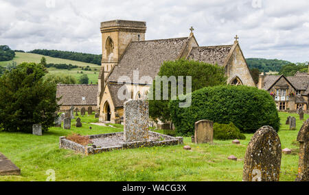 San Barnaba chiesa in Snowshill in Cotswolds, Gloucestershire, Inghilterra Foto Stock