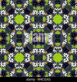 Abstract di petali di fiori su uno sfondo nero illustrazione vettoriale Illustrazione Vettoriale