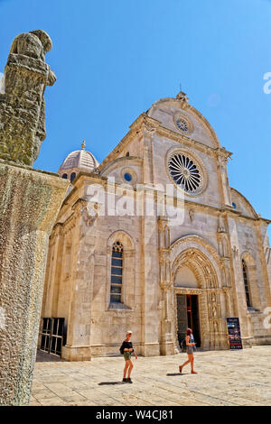 Cattedrale di San Jokova a Sibenik città vecchia in Croazia. Foto Stock