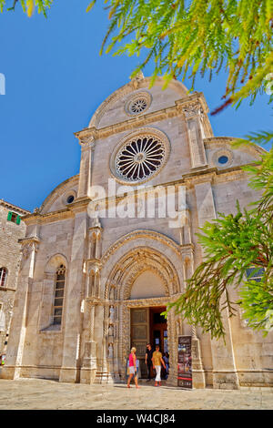 Cattedrale di San Jokova a Sibenik città vecchia in Croazia. Foto Stock