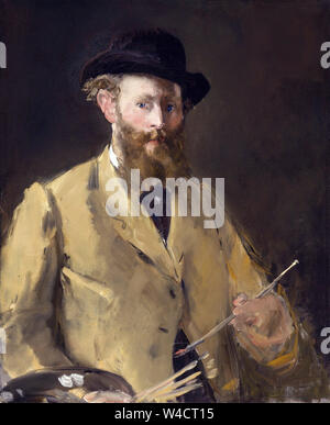 Edouard Manet (1832-1883), autoritratto con tavolozza, pittura, 1879 Foto Stock