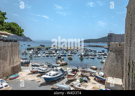 Il porto vecchio di Dubrovnik Foto Stock