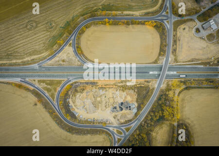 Prague city scape, autostrada ani night live Foto Stock