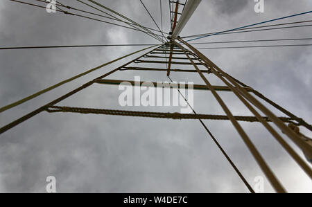 Sailing yacht rigging attrezzature Foto Stock