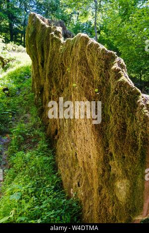 Crescente roccia, pietra canale in Usterling, monumento naturale, vicino a Landau an der Isar, Bassa Baviera, Baviera, Germania Foto Stock